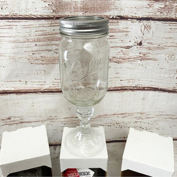 THE ORIGINAL REDNECK Mason Jar Wine Glasses Set of 3 - Picture 2 of 5